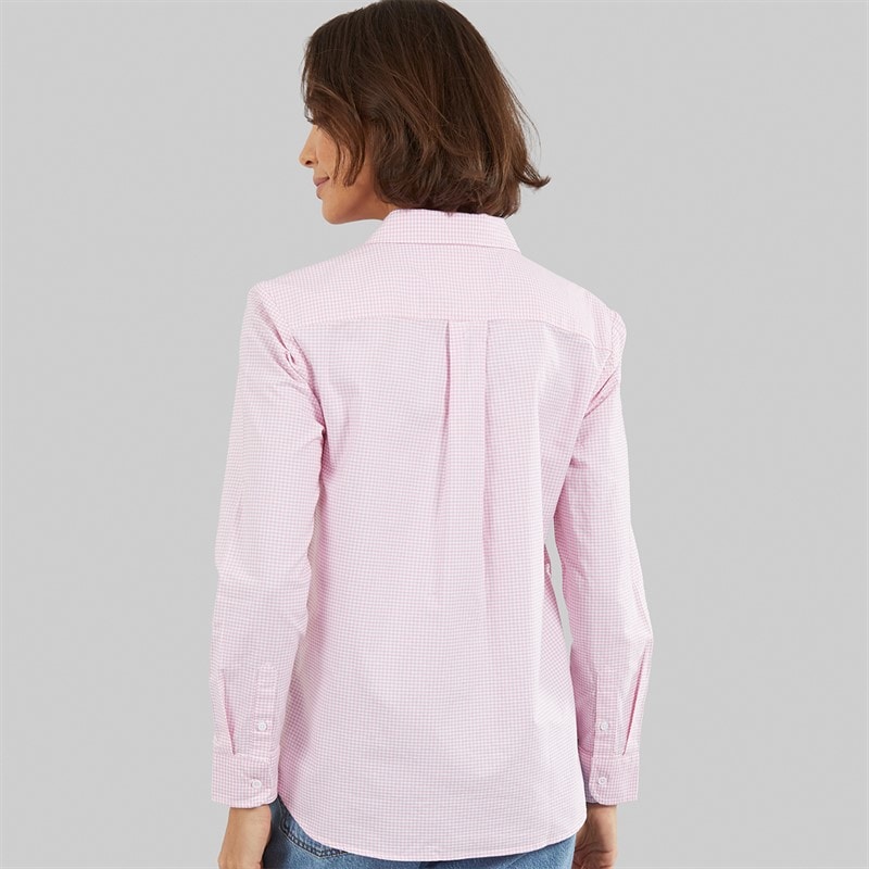Crew Clothing Womens Crew Relaxed Fit Oxford Shirt Micro Gingham Pink - Image 2