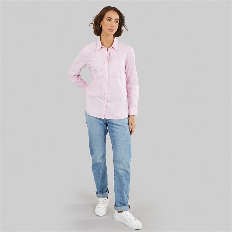 Crew Clothing Womens Crew Relaxed Fit Oxford Shirt Micro Gingham Pink - Image 4