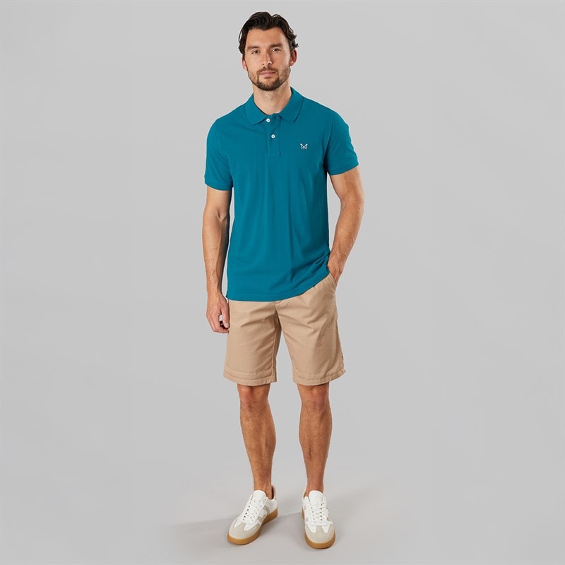 Crew Clothing Mens Melbury Solid Polo Shirt Moroccan Blue - Image 3