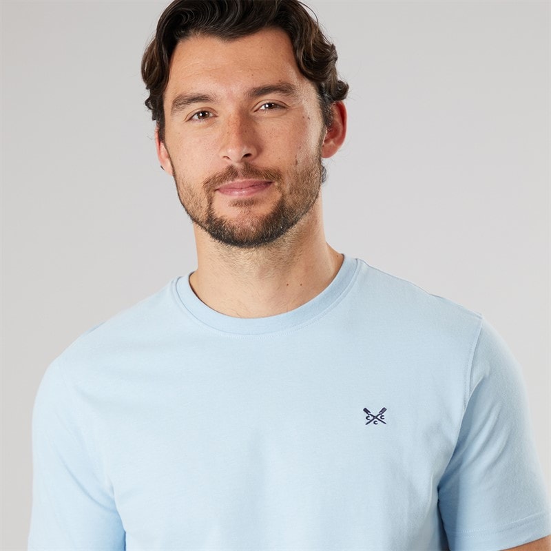Crew Clothing Mens Round Neck T-Shirt Blue Bell - Image 3
