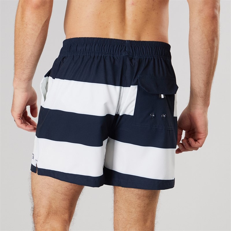 Crew Clothing Mens Heritage Stripe Swim Shorts Heritage Dark Navy/Ecru - Image 2