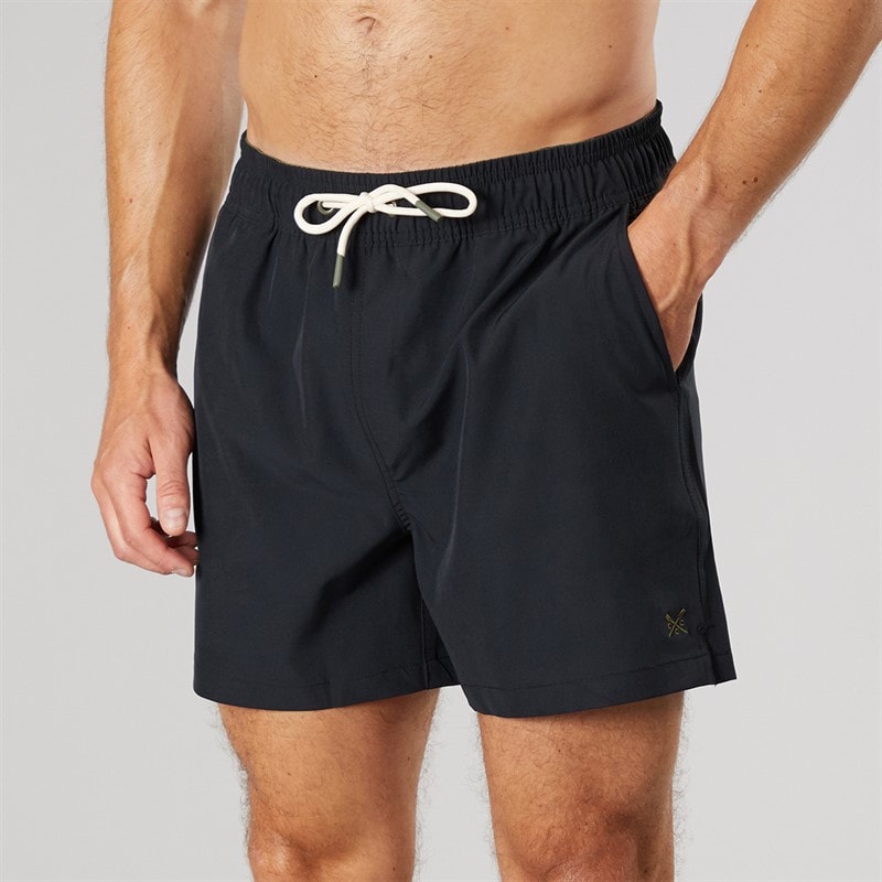 Crew Clothing Mens Plain Swim Shorts Heritage Black