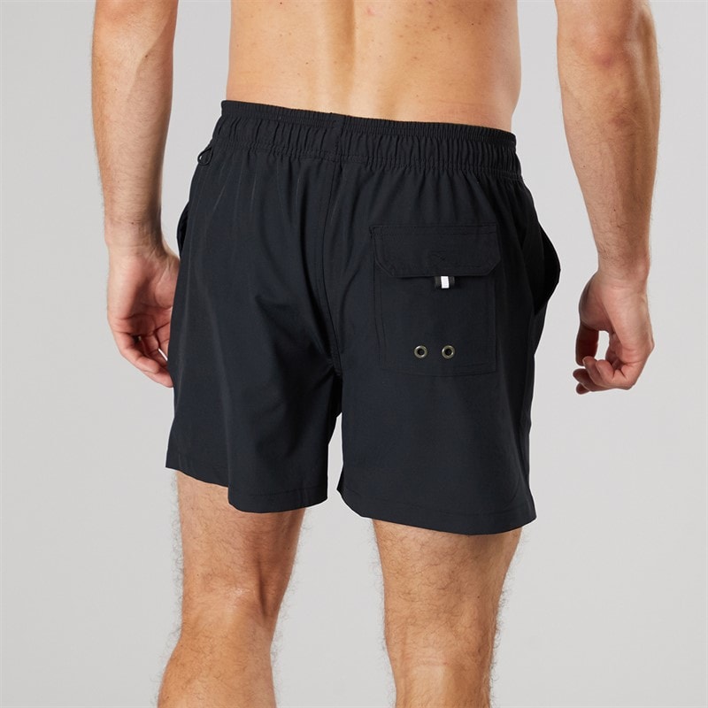Crew Clothing Mens Plain Swim Shorts Heritage Black - Image 2