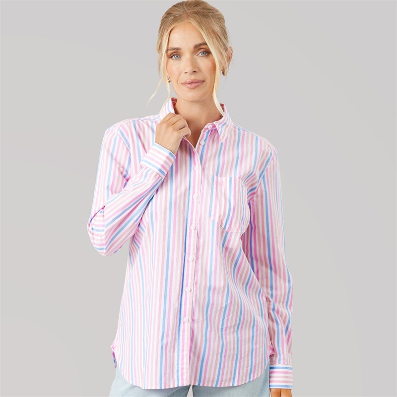 Crew Clothing Womens Poplin Shirt Multi Stripe Mltstripe - Image 2