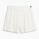 Crew Clothing Womens Wide Leg Shorts White Linen Whtlinen