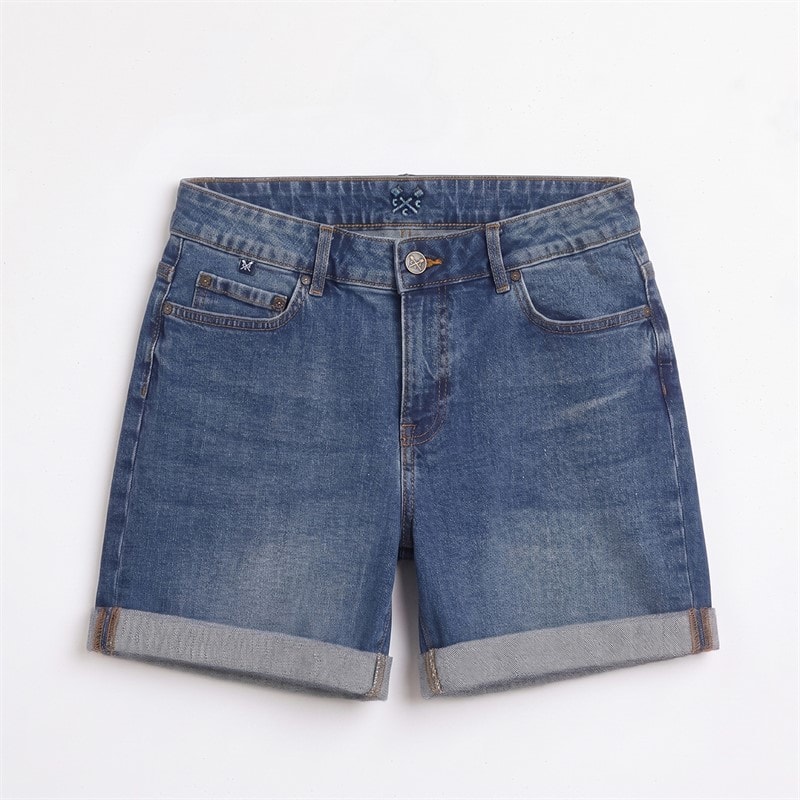 Crew Clothing Womens Denim Shorts Midwash