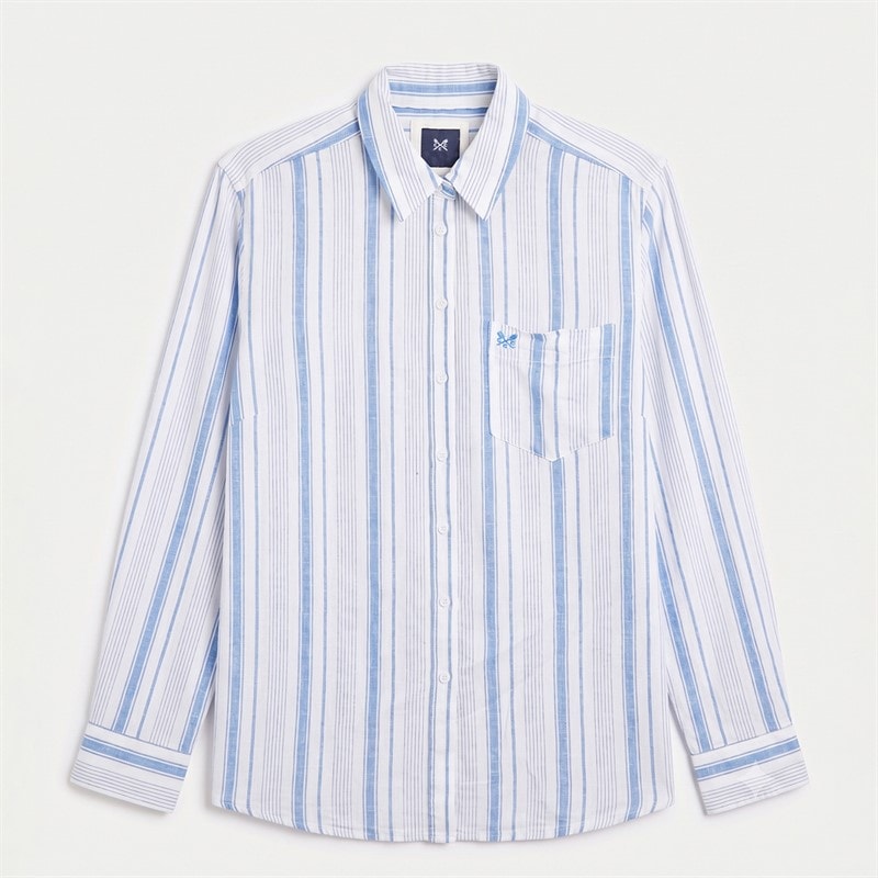 Crew Clothing Womens Novelty Long Sleeve Shirt Strgblue