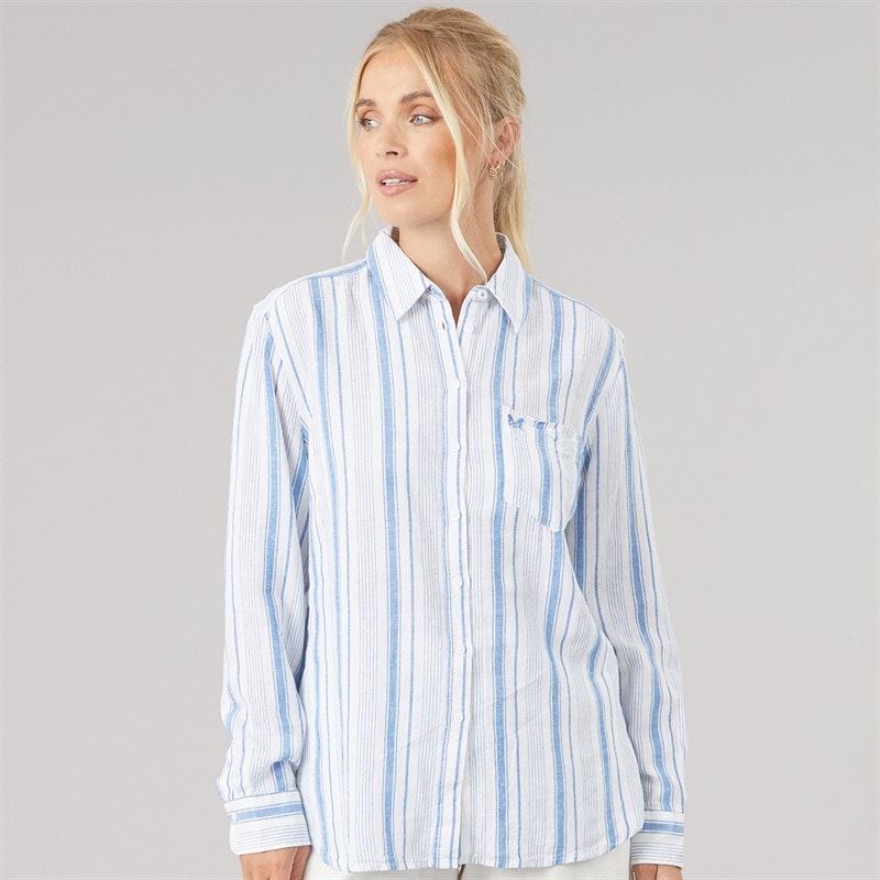 Crew Clothing Womens Novelty Long Sleeve Shirt Strgblue - Image 2