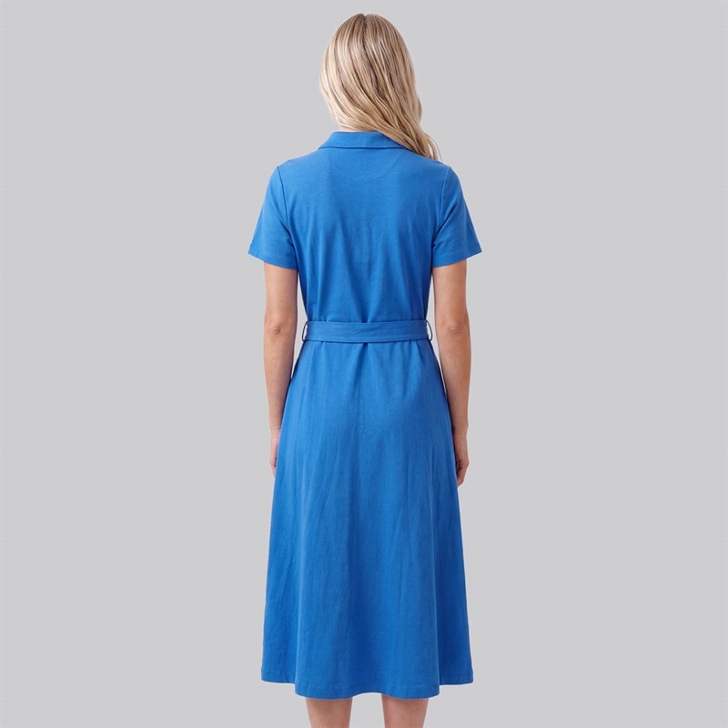 Crew Clothing Womens Fit And Flare Polo Dress Strgblue - Image 2