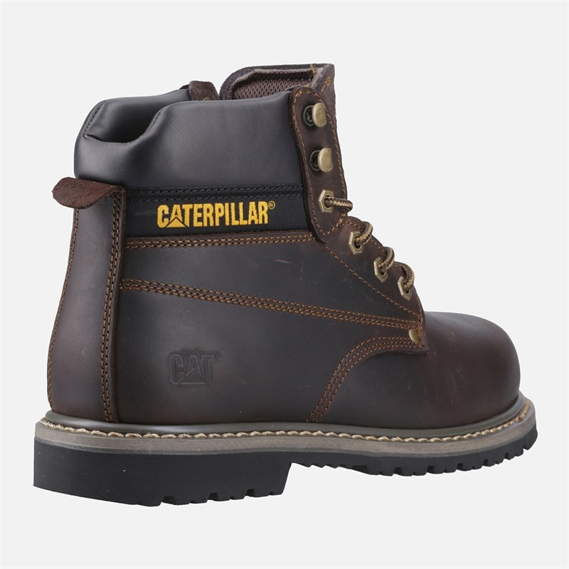 Caterpillar Mens Powerplant SB Safety Boots Brown Waxy Leather - Image 3