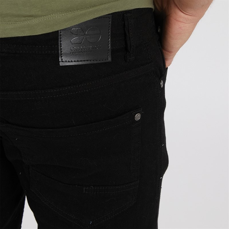 Crosshatch Mens Buraca Slim Fit Jeans Washed Black - Image 3