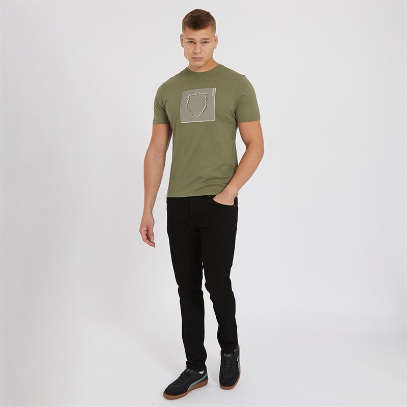 Crosshatch Mens Buraca Slim Fit Jeans Washed Black - Image 4