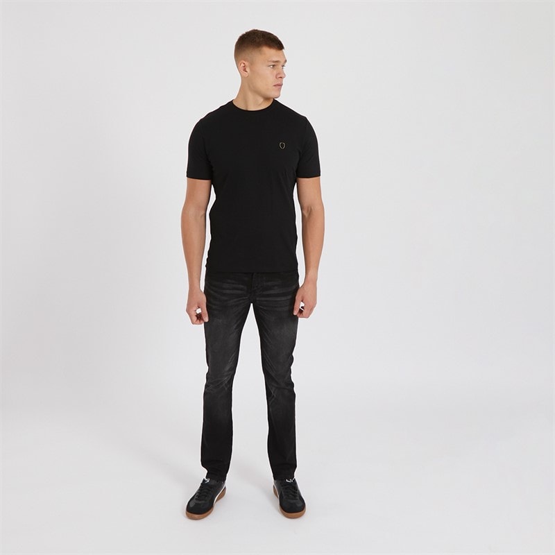 Crosshatch Mens New Svelte Slim Stretch Jeans Blackwash - Image 4
