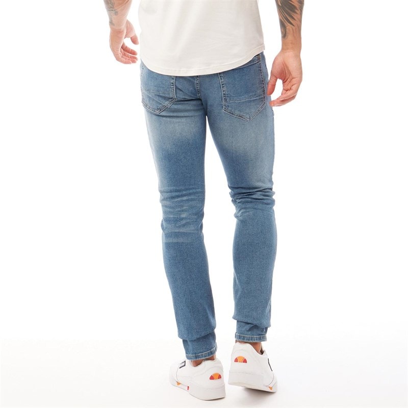 Crosshatch Mens Barbeck Slim Fit Jeans Light Wash - Image 2
