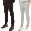 Crosshatch Mens Two Pack Joggers Black/Grey Marl