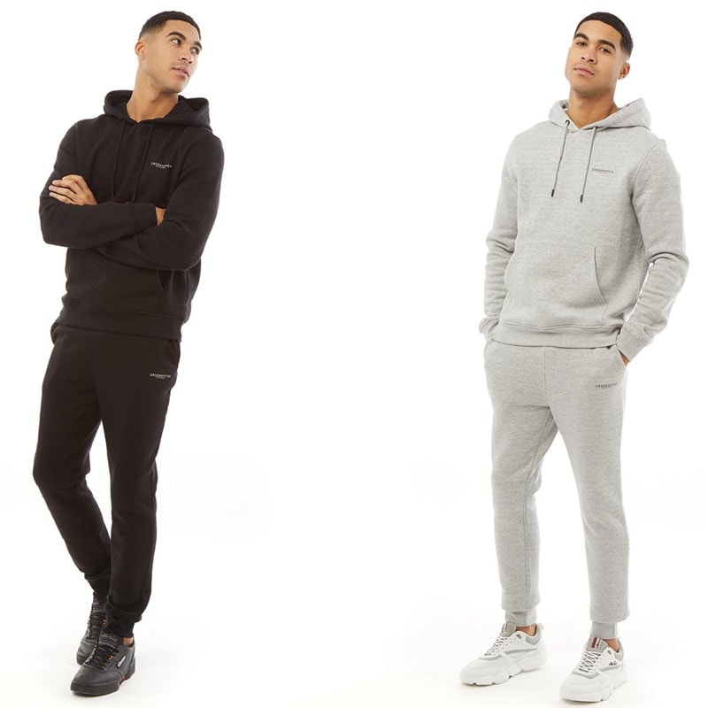 Crosshatch Mens Two Pack Joggers Black/Grey Marl - Image 3