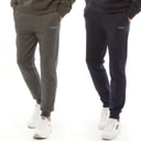 Crosshatch Mens Two Pack Joggers Navy/Charcoal Marl