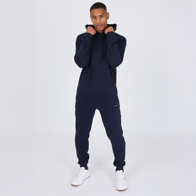 Crosshatch Mens Chelmere Hoodie And Joggers Set Navy - Image 4