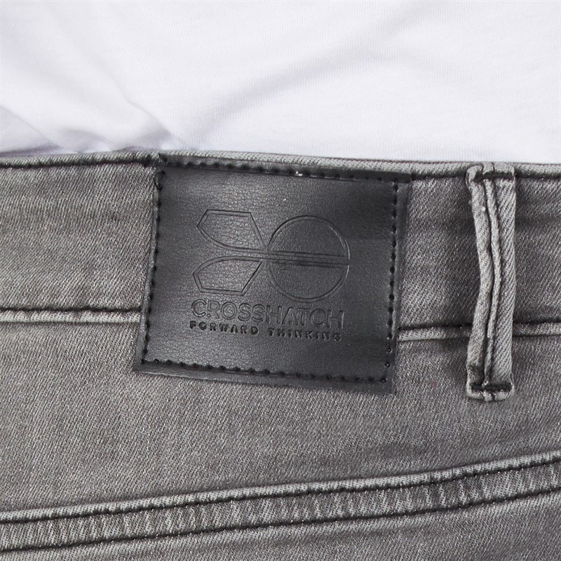 Crosshatch Mens New Svelte Slim Stretch Jeans Grey Wash - Image 3