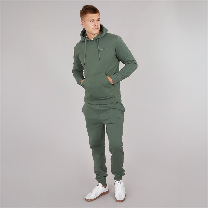 Crosshatch Mens Chelmere Hoodie And Joggers Set Dark Khaki - Image 4