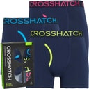 Crosshatch Mens Trioglow Three Pack Open Fly Boxers Shorts Blueberry