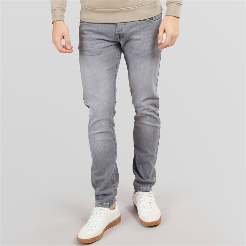 Crosshatch Mens Buraca Slim Fit Jeans Grey Wash - Image 1