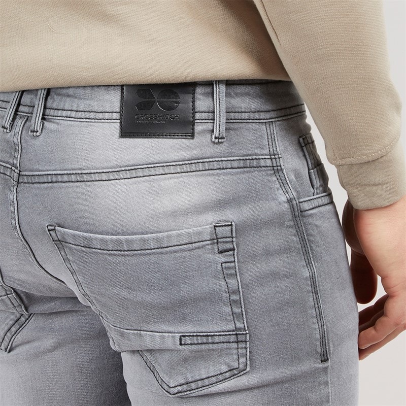Crosshatch Mens Buraca Slim Fit Jeans Grey Wash - Image 3