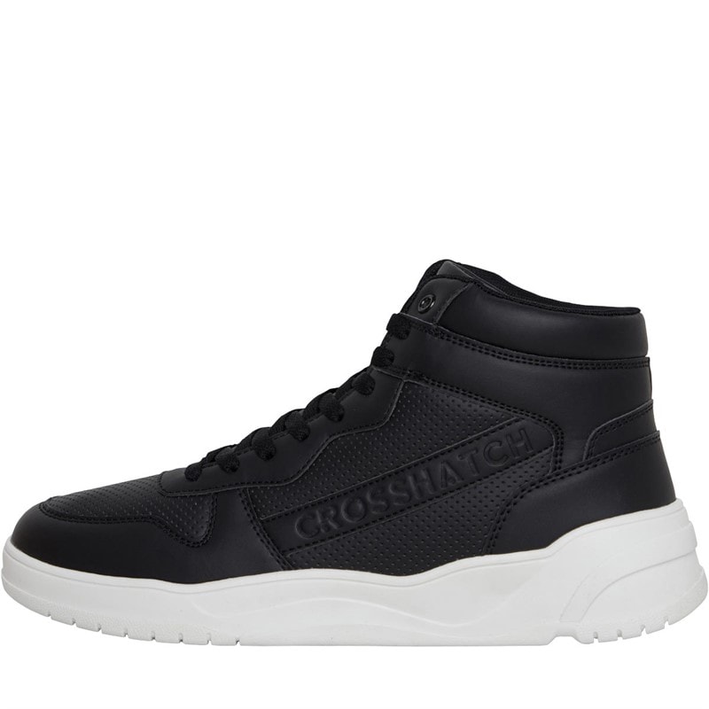 Crosshatch Mens Arialva High Top Trainers Black - Image 1