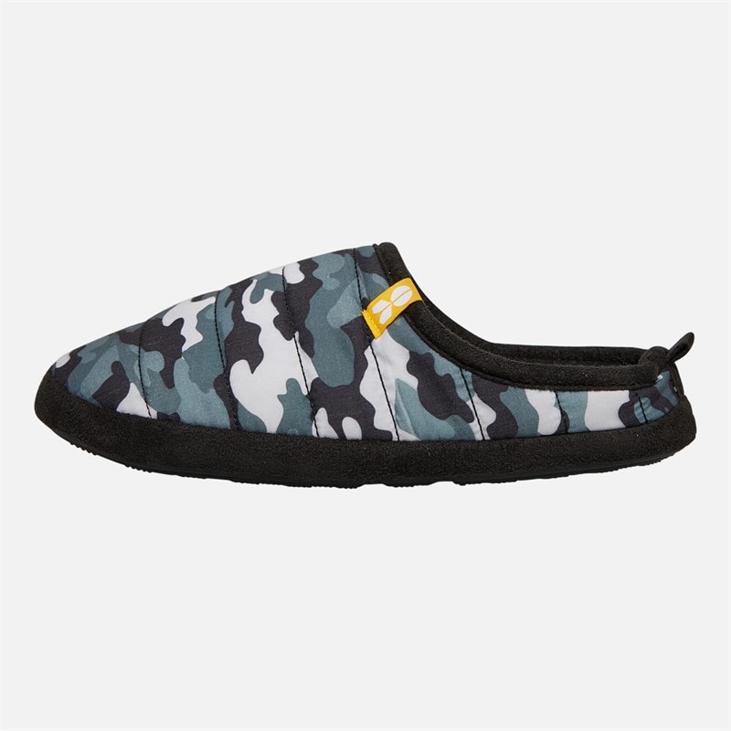 Crosshatch Mens Padfoot Padded Slippers Camo Black - Image 2