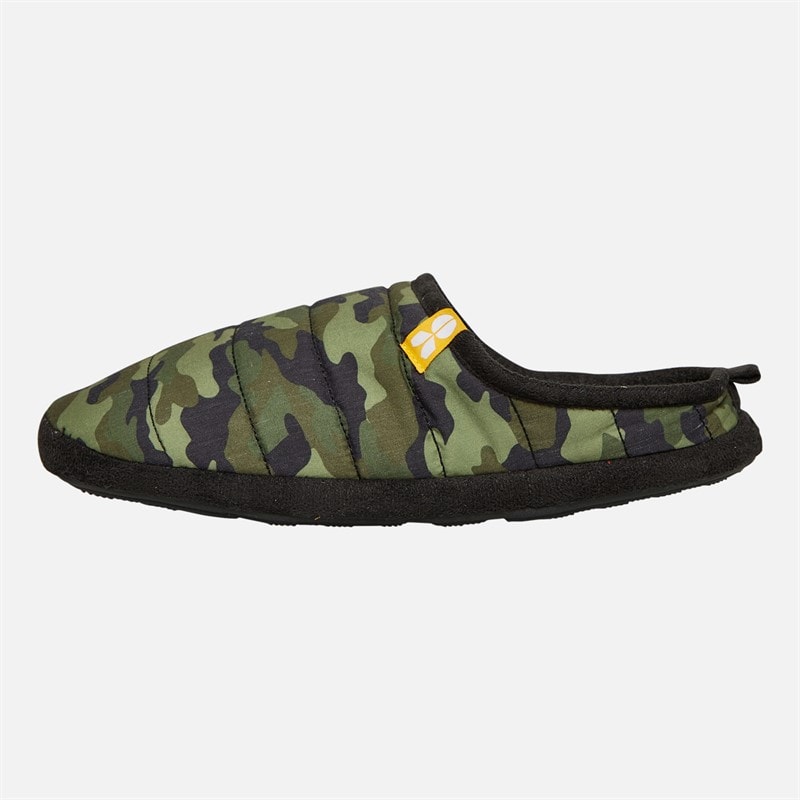 Crosshatch Mens Padfoot Padded Slippers Camo Olive - Image 2