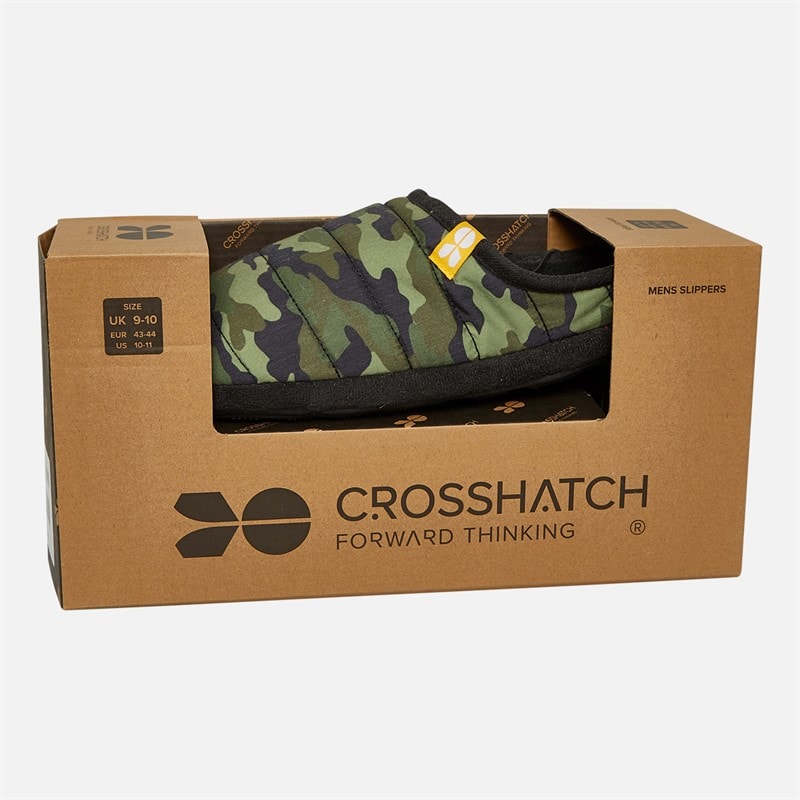 Crosshatch Mens Padfoot Padded Slippers Camo Olive - Image 4