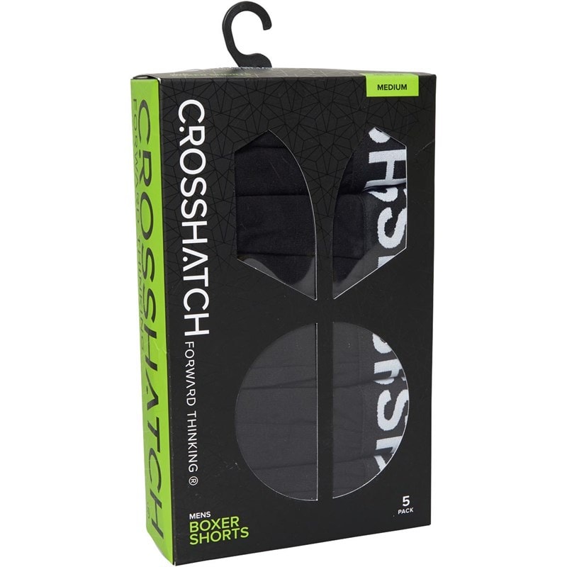 Crosshatch Mens Astral Five Pack Boxers Pack A Black - Image 2