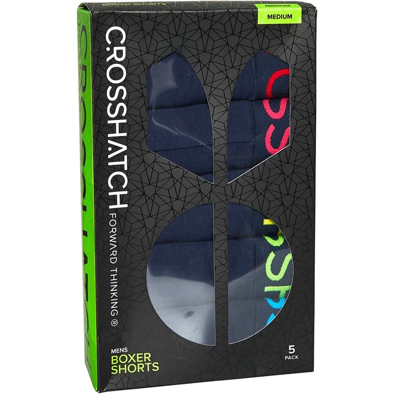 Crosshatch Mens Chasma Five Pack Boxers Navy - Image 2