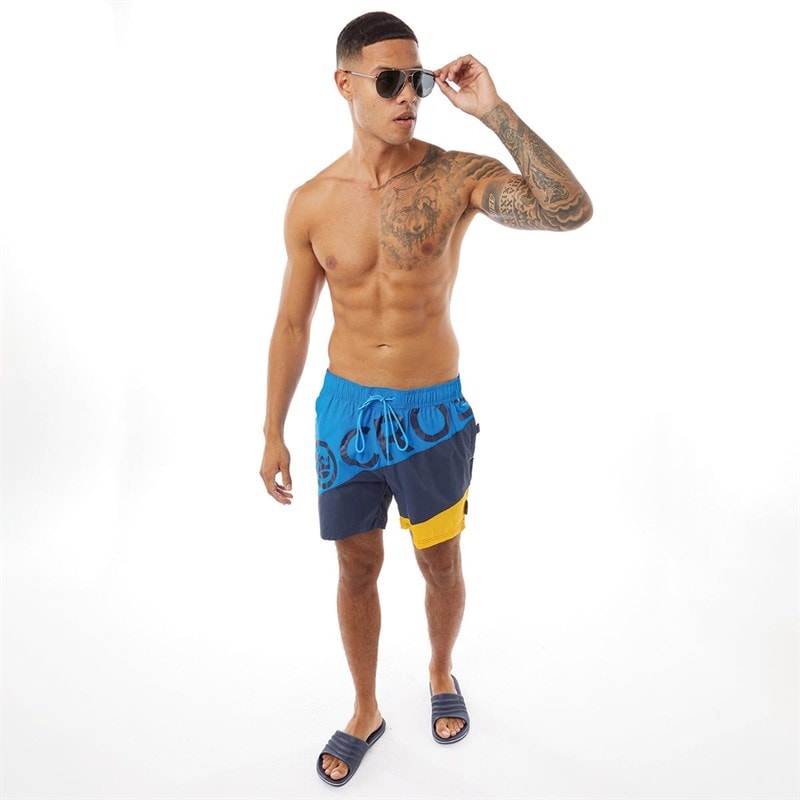 Crosshatch Mens Quarts Swim Shorts Blue - Image 3