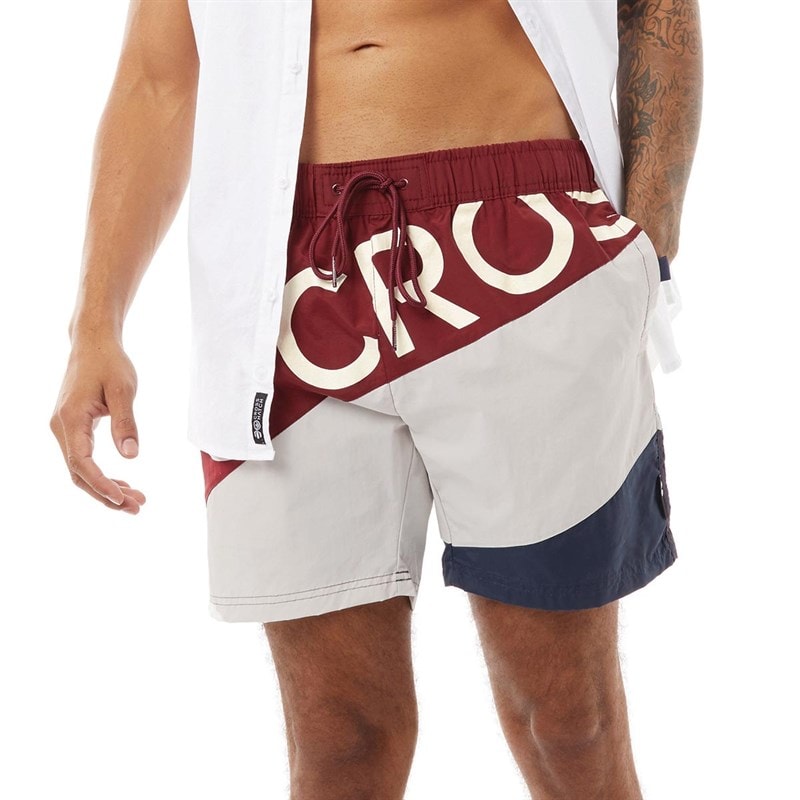 Crosshatch Mens Quarts Swim Shorts Red - Image 1