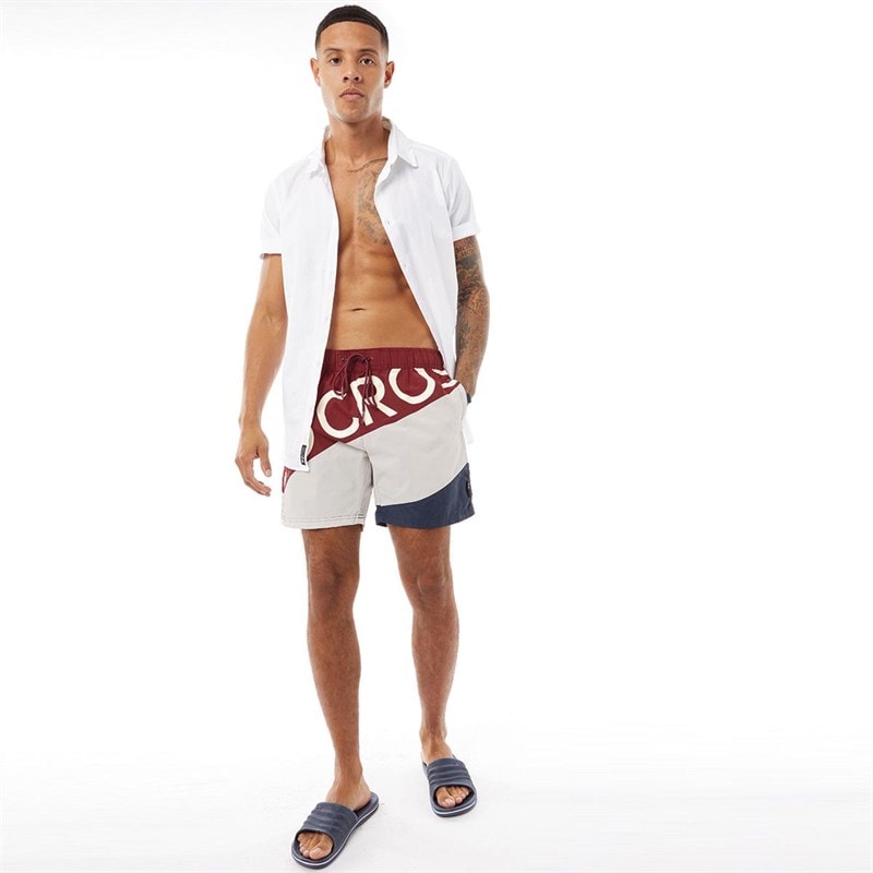 Crosshatch Mens Quarts Swim Shorts Red - Image 4