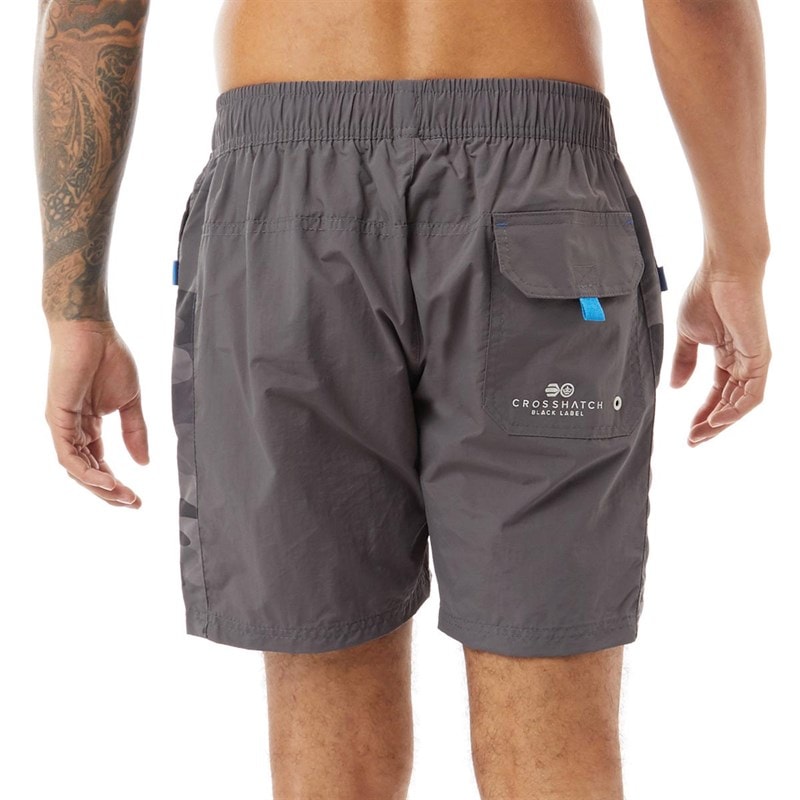 Crosshatch Mens Mansons Swim Shorts Charcoal - Image 2