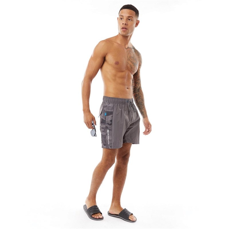 Crosshatch Mens Mansons Swim Shorts Charcoal - Image 3