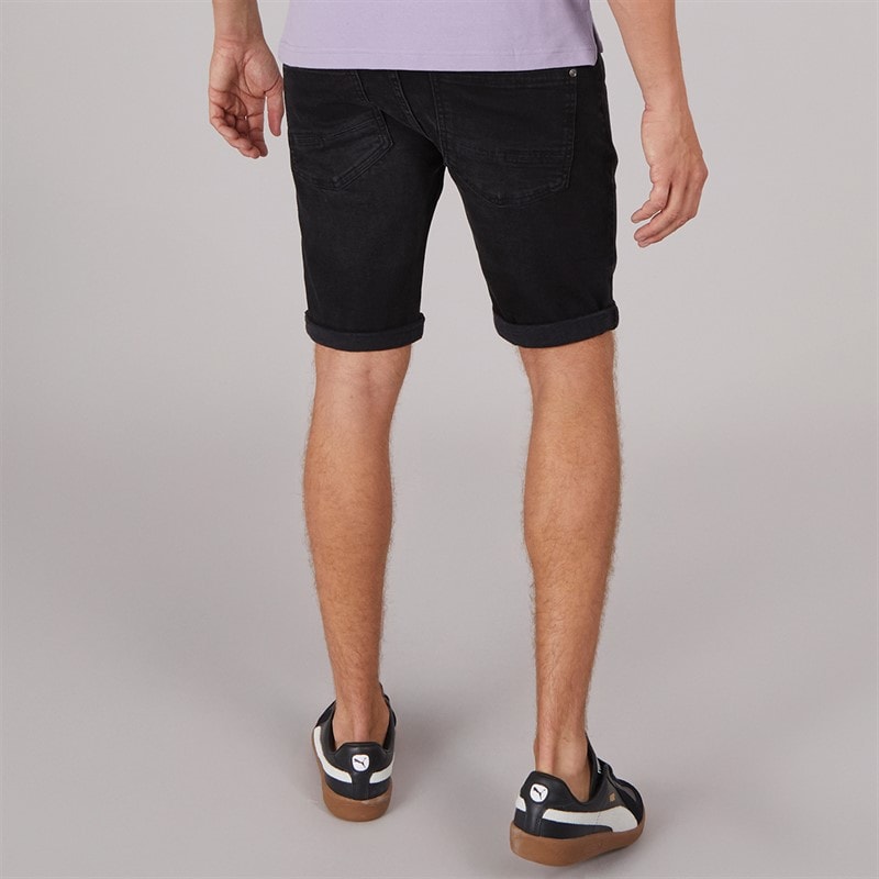 Crosshatch Mens Tadcaster Mens Denim Shorts Black - Image 2