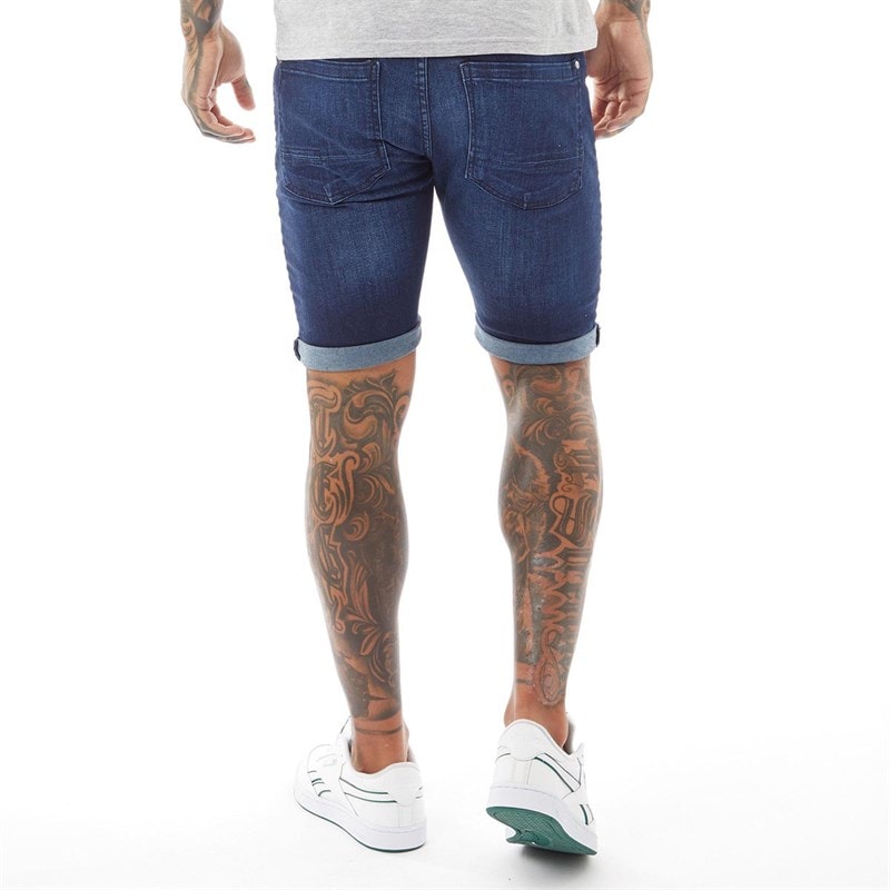 Crosshatch Mens Tadcaster Mens Denim Shorts Dark Wash - Image 2