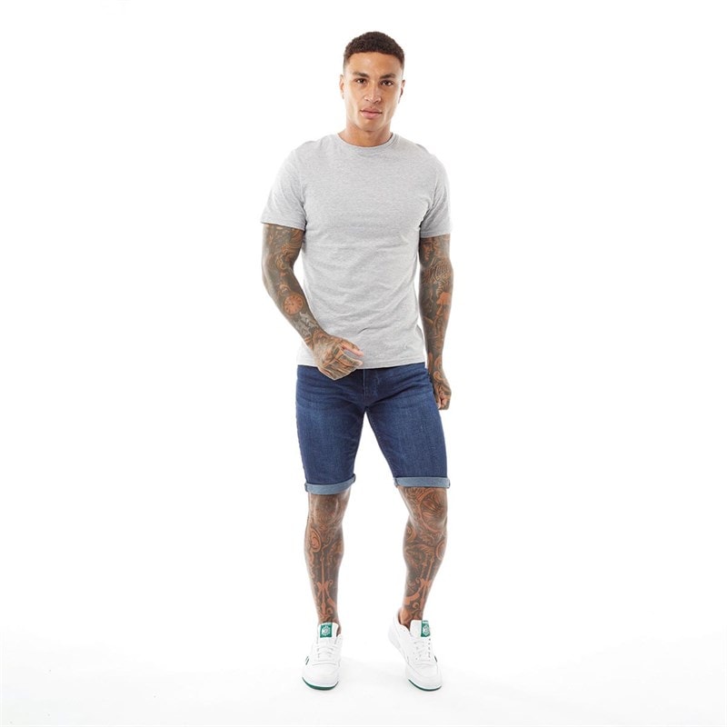 Crosshatch Mens Tadcaster Mens Denim Shorts Dark Wash - Image 3