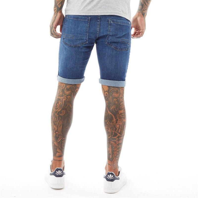 Crosshatch Mens Tadcaster Mens Denim Shorts Mid Wash - Image 2