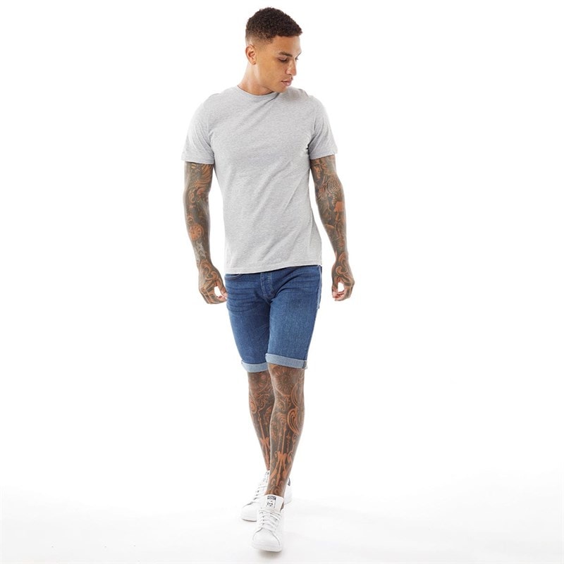 Crosshatch Mens Tadcaster Mens Denim Shorts Mid Wash - Image 3