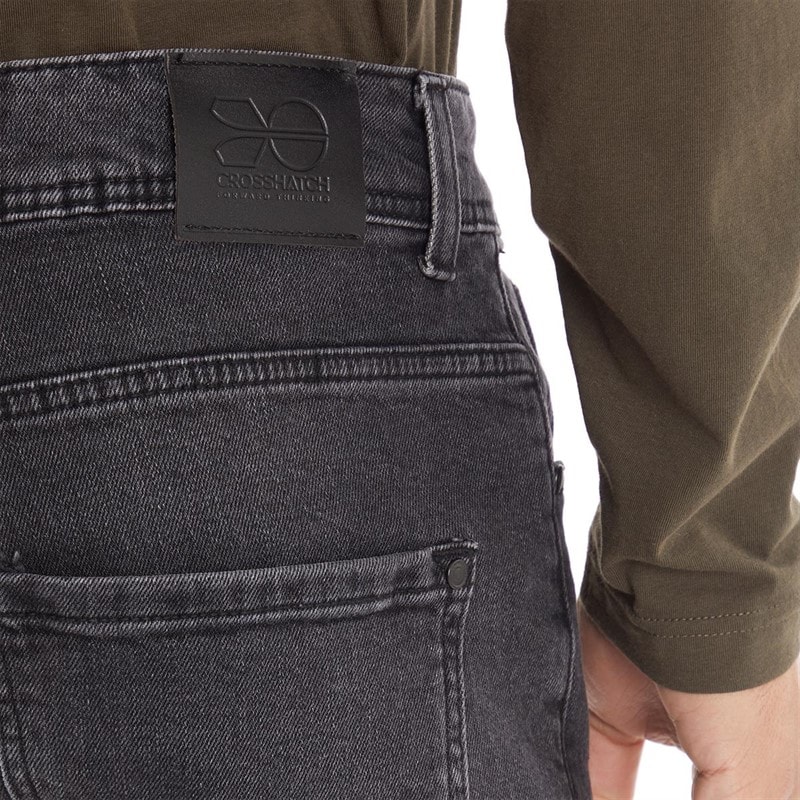 Crosshatch Mens Malcolm Slim Fit Jeans Black - Image 3
