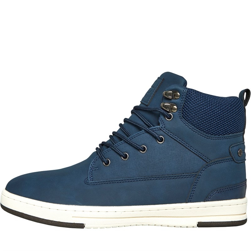 Crosshatch Mens Staiger Hi-Top Trainers Navy