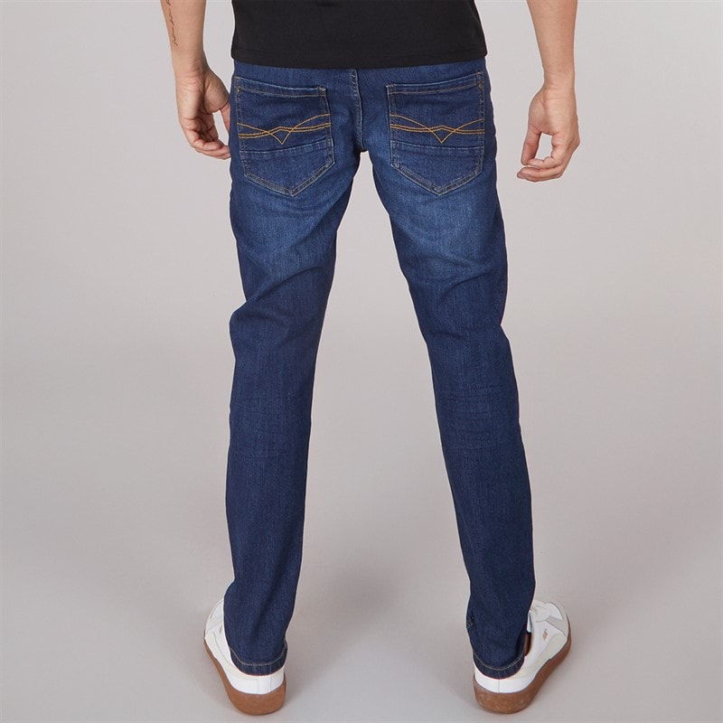 Crosshatch Mens Geforce Slim Fit Jeans Dark Wash - Image 2