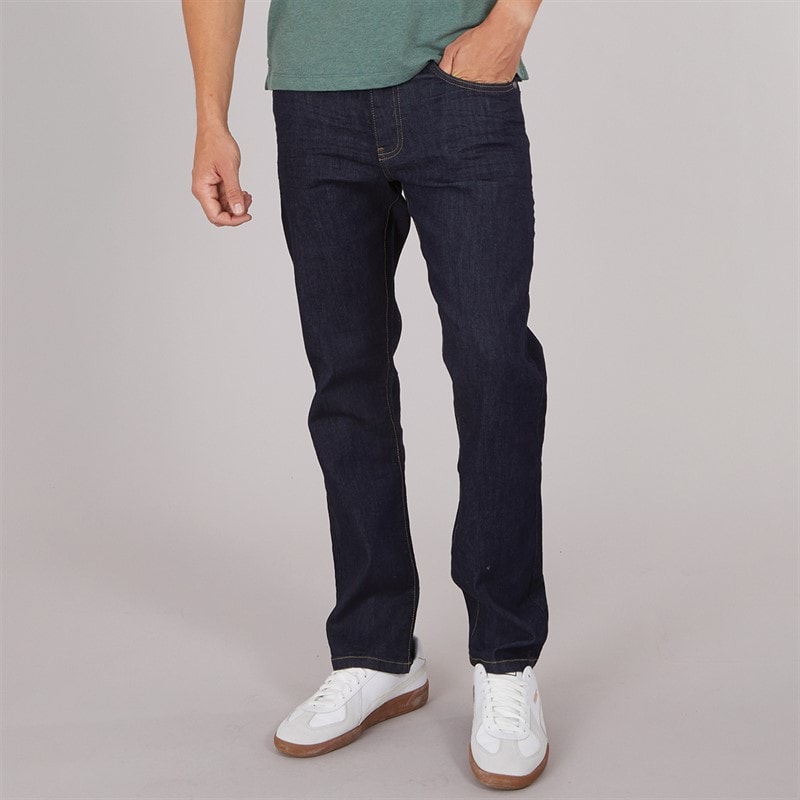 Crosshatch Mens Bandol Straight Fit Jeans Raw Wash