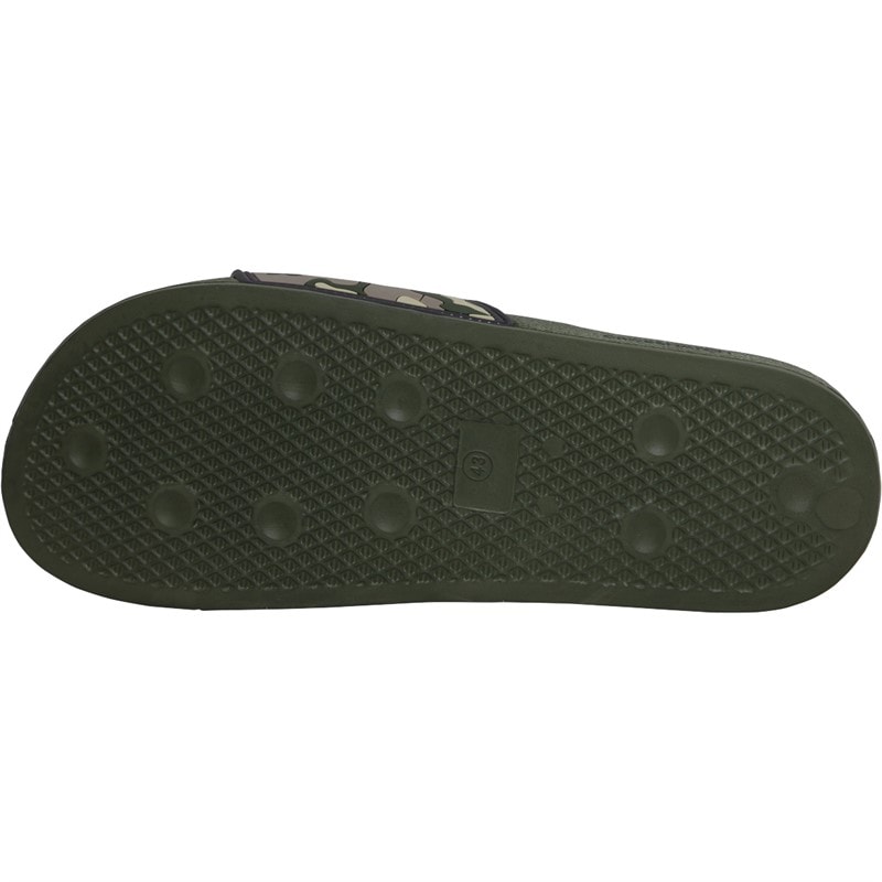 Crosshatch Mens Remorid Sliders Green Camo - Image 3