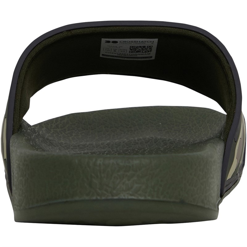 Crosshatch Mens Remorid Sliders Green Camo - Image 4