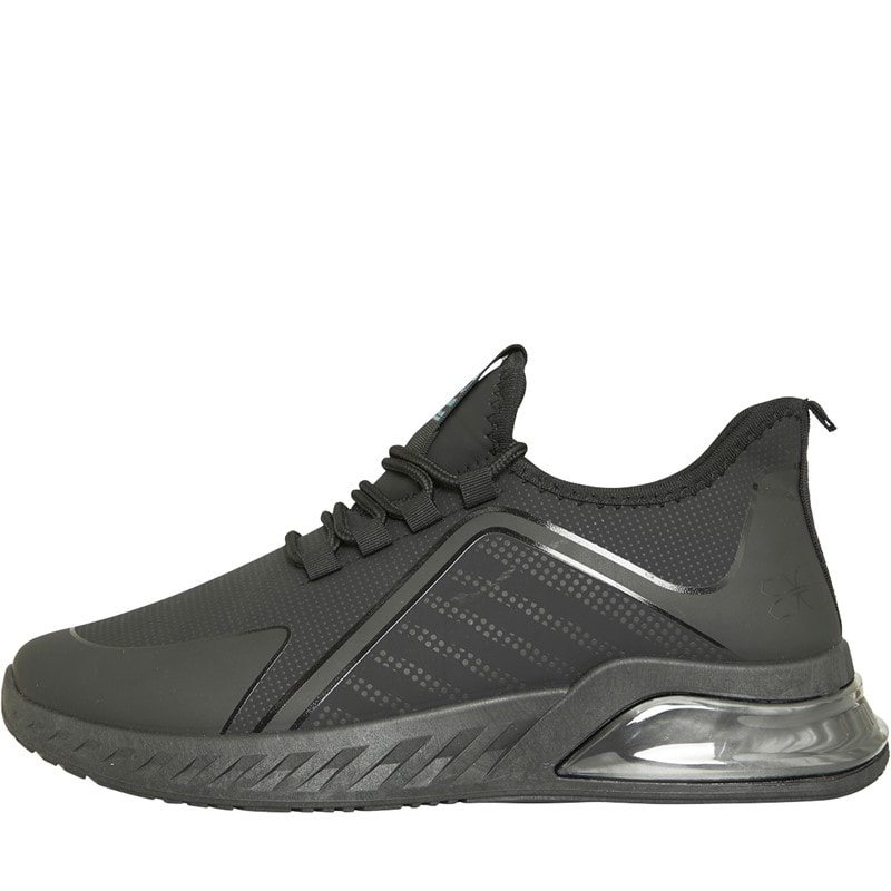 Crosshatch Mens Clarington Trainers Black/Blue - Image 1